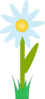 Blue Daisy With Grass Clip Art